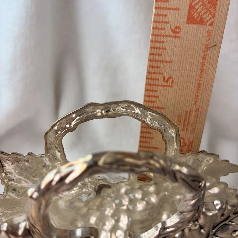 Vtg 90s Studio Silversmiths Antique Finish Grape Napkin Holder Original Box Pair